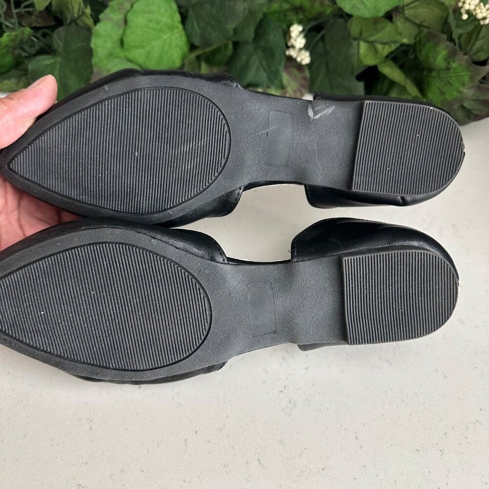 Shoelander Black Pointed-Toe DOrsay Flats Womens Shoes Size 8.5 - Picture 6 of 7